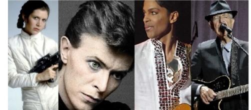 Carrie Fisher, David Bowie, Prince, Leonard Cohen,... muchos han sido los famosos que nos han dejado en el 2016.