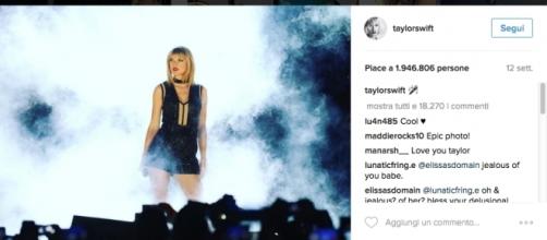 Taylor Swift in concerto Credits: Instagram