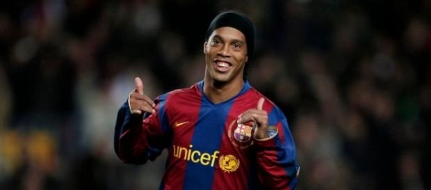 Ronaldinho quando atuava no Barcelona Ronaldinho quando atuava no Barcelona