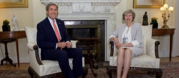 Sec. Kerry meets with PM May at No. 10, US government photo in public domain Sec. Kerry meets with PM May at No. 10, US government photo in public domain