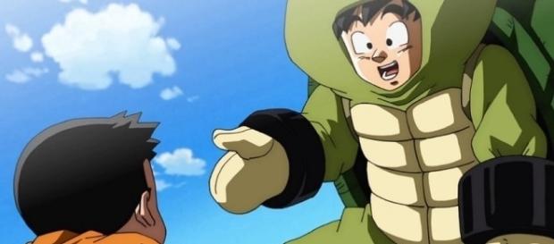 Según Muten Roshi, este pesado traje de tortuga será suficiente para paliar la enorme diferencia de poder entre ambos Según Muten Roshi, este pesado traje de tortuga será suficiente para paliar la enorme diferencia de poder entre ambos