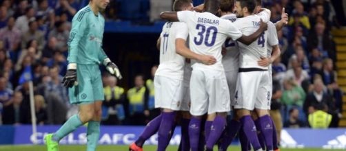Fiorentina esultanza vs Chelsea