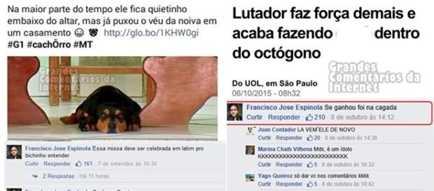 Existem pessoas que fazem comentários bem criativos e engraçados Existem pessoas que fazem comentários bem criativos e engraçados