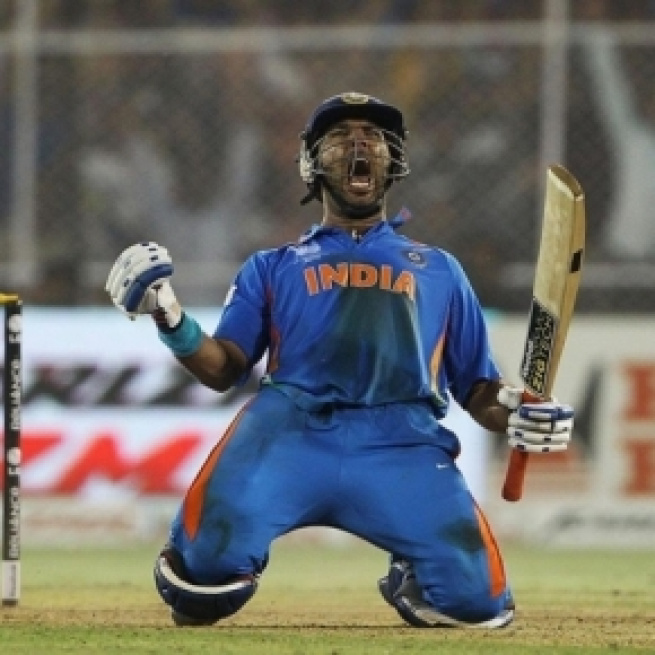 Yuvraj Singh in IND vs ENG 2nd ODI match (Image credits: Twitter.com/rajeventsindia)