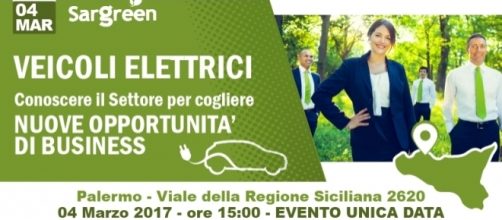 Locandina per incontro sui veicoli elettrici a Palermo