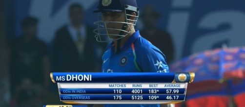 M S Dhoni scores 4000 runs in ODIS played in India (Image credits: Twitter.com/BCCI)