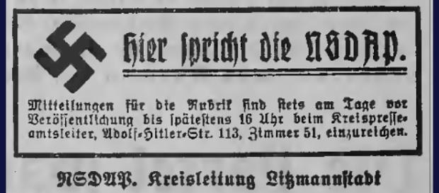 Die Nazi-Presse im besetzten Polen: "Litzmannstaedter Zeitung", 1941, public domain Die Nazi-Presse im besetzten Polen: "Litzmannstaedter Zeitung", 1941, public domain