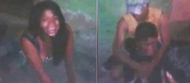 Nas imagens os dois já caídos no chão e sendo socorridos pelos familiares. Nas imagens os dois já caídos no chão e sendo socorridos pelos familiares.