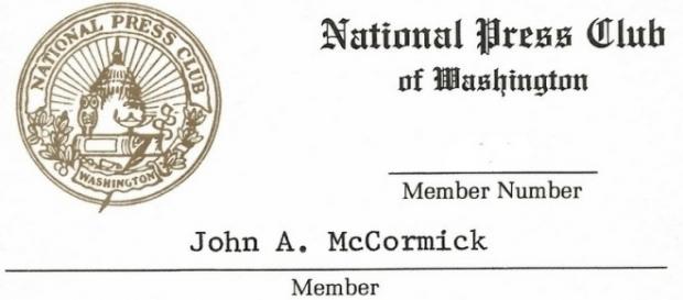 Press Club Card (partial, old version) photo by author Press Club Card (partial, old version) photo by author