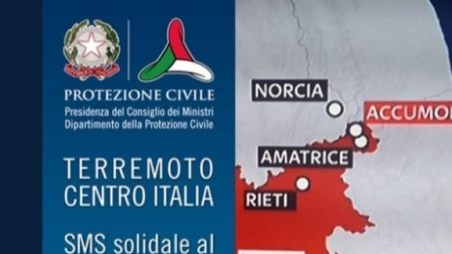 Il numero per gli sms solidali sul sito della Protezione Civile