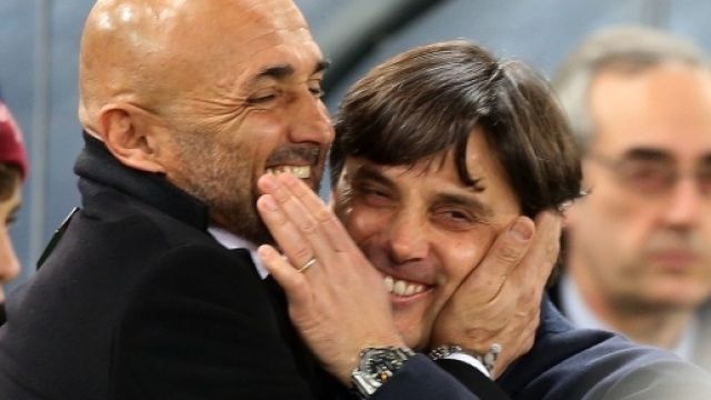 Luciano Spalletti, allenatore della Roma e Vincenzo Montella, allenatore del Milan