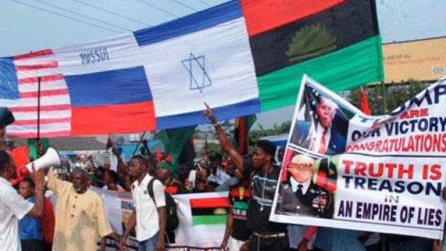 Les Biafrais de Port Harcourt (sud du Nigéria) ont manifesté pour Donald Trump et surtout l'indépendance