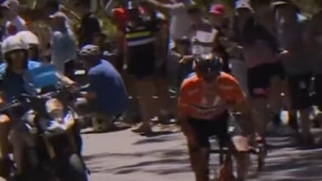 Richie Porte all'attacco sulla salita di Willunga