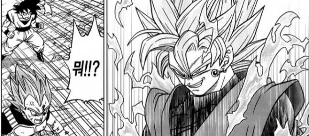 Black transformado en super saiyajin Rose en el manga Black transformado en super saiyajin Rose en el manga