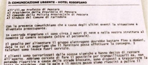 Hotel Rigopiano, l'email con la richiesta d'aiuto rimasta inascoltata | ansa.it