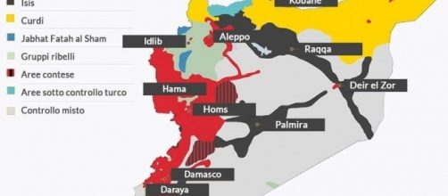 La mappa della Siria, gennaio 2017 (Fonte Institute for the Study of War)