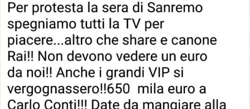 La protesta social contro Sanremo