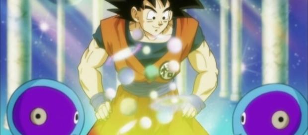 Gokú pidiendo a los Zeno sama la organización del torneo de los 12 universos Gokú pidiendo a los Zeno sama la organización del torneo de los 12 universos