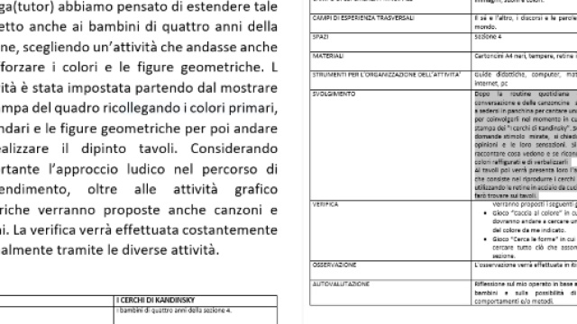 Esempio e griglia di progettazione attività didattica