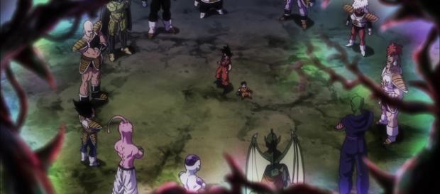 Viejos enemigos rodean a Goku y Krilin en un siniestro bosque. Viejos enemigos rodean a Goku y Krilin en un siniestro bosque.