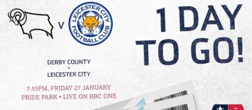 Derby County FC v Leicester City FC match today (Image credits: Twitter.com/EmiratesFACup)