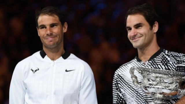 Rafa et Roger après avoir marqué l'histoire.