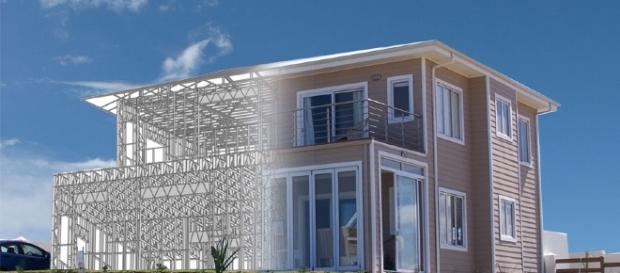 Modelo de casa construída no sistema Steel Frame Modelo de casa construída no sistema Steel Frame