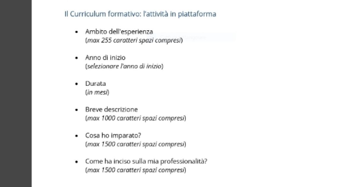 Formazione Neoassunti: Come Compilare La Sezione Curriculum Formativo?