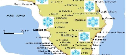 Si prevede neve su varie zone del Salento.