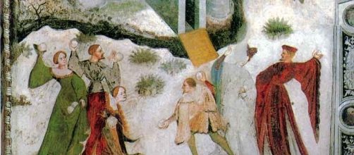 Un particolare dall'affresco "Gennaio", dal Ciclo dei Mesi (Trento, Castello del Buonconsiglio).