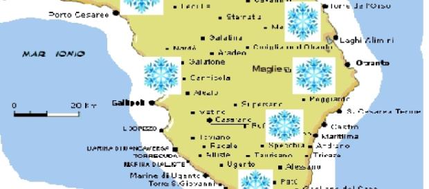 Si prevede neve su varie zone del Salento. Si prevede neve su varie zone del Salento.