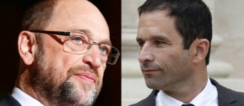 Martin Schulz, candidato cancelliere in Germania, e Benoit Hamon, in corsa per la presidenza francese