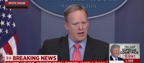 Sean Spicer during press conference, via Twitter