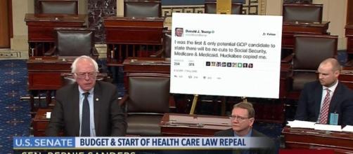 Bernie Sanders Brings Trump Tweet on Senate Floor - nymag.com