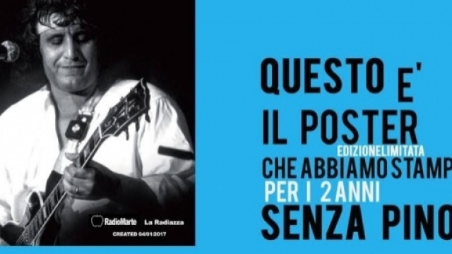 Un poster ed un dolce in ricordo di Pino Daniele.