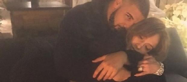 Drake and Jennifer Lopez cuddling together - Source: Instagram Drake and Jennifer Lopez cuddling together - Source: Instagram