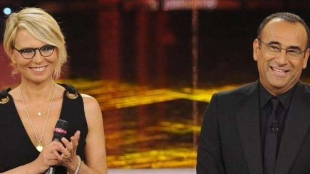 Nella foto: Maria De Filippi e Carlo Conti