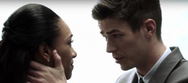 Iris (Candice Patton) and Barry (Grant Gustin) in "Borrowing Problems from the Future"/Photo via screencap, 'The Flash'/The CW Iris (Candice Patton) and Barry (Grant Gustin) in "Borrowing Problems from the Future"/Photo via screencap, 'The Flash'/The CW