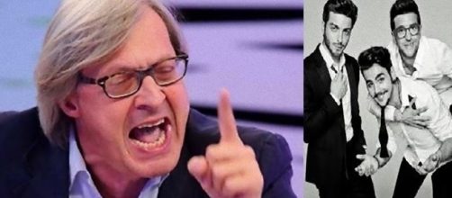 Vittorio Sgarbi 'sbrocca' con Il Volo.