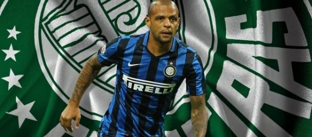 Felipe Melo em montagem com a bandeira do Palmeiras, feita pelo site Torcedorescom Felipe Melo em montagem com a bandeira do Palmeiras, feita pelo site Torcedorescom