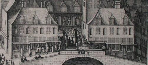 The Amsterdam Stock Exchange, 1612 engraving by Hendrik de Keyser / Geheugen van Nederland, Wikimedia Commons Public Domain