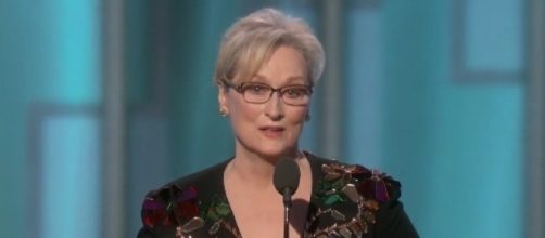 Meryl Streep at the Golden Globes, via Twitter
