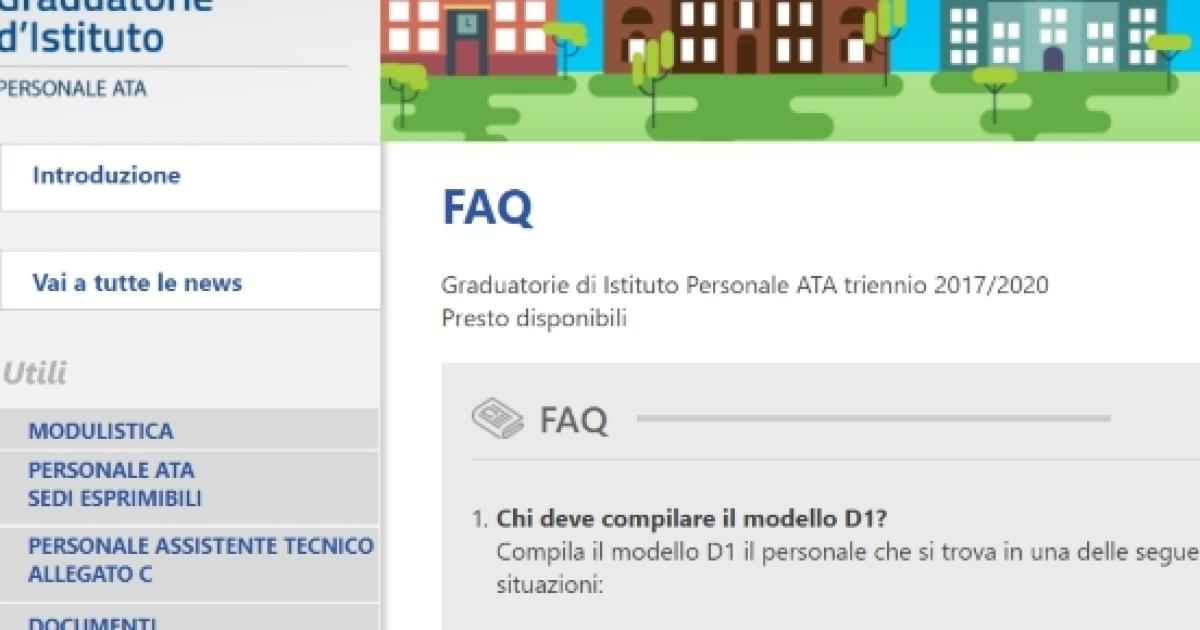 Domanda Ata Chi Deve Compilare Il Modello D1 E D2