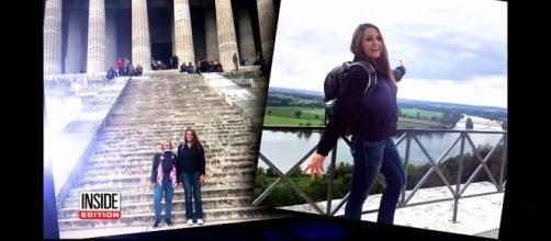 Erin Lee Macke posted these images to social media while police awaited her return on child endangerment charges [Images: YouTube/Inside Edition]