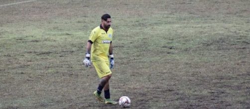 Francesco Musacco, portiere dell'Unione Calcio Bisceglie protagonista nella sfida contro Fasano