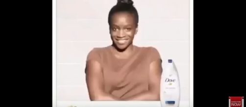 Screenshot from a controversial ad by Dove. [Image Credit: Popular Videos/YouTube]
