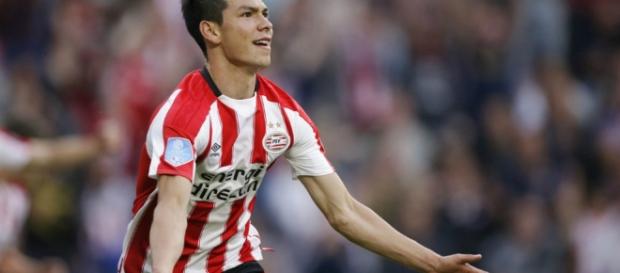 Hirving Lozano celebrando un gol con el PSV Eindhoven Hirving Lozano celebrando un gol con el PSV Eindhoven
