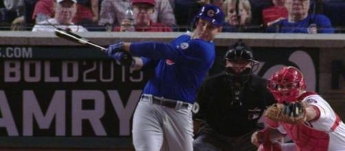 Anthony Rizzo delivered the game winner for the Chicago Cubs in game 3 of the NLDS [Image via MLB/YouTube]