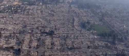 Devastation casued by the wildfires in Northern California: Image via Youtube(CBS News)