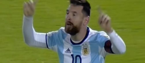 Lionel Messi celebrating his thhird goal against Ecuador/ Photo: screenshot via GOLAZO TV channel on YouTube